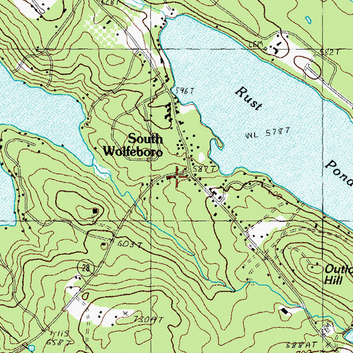 Topographic Map of South Wolfeboro, NH