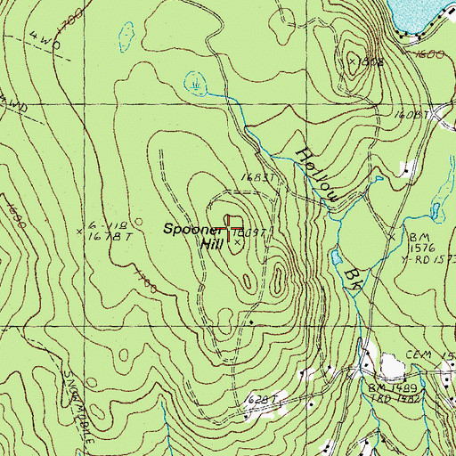 Topographic Map of Spooner Hill, NH