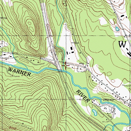 Topographic Map of Stevens Brook, NH