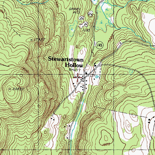 Topographic Map of Stewartstown Hollow, NH