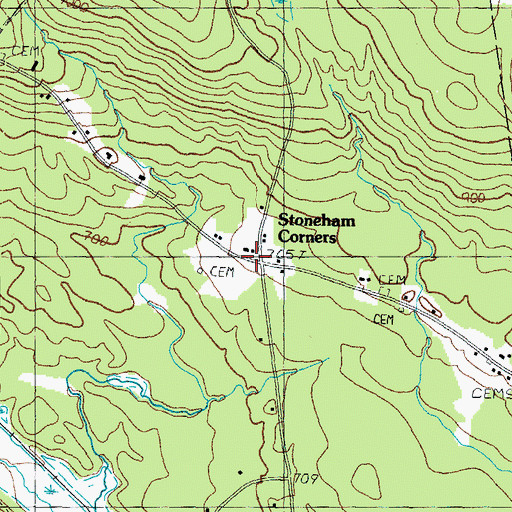 Topographic Map of Stoneham Corners, NH