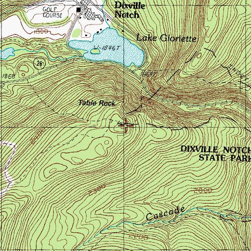 Topographic Map of Table Rock, NH