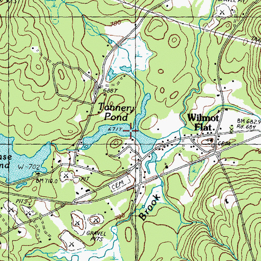 Topographic Map of Tannery Pond, NH