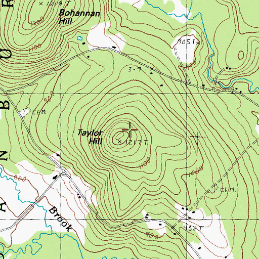 Topographic Map of Taylor Hill, NH