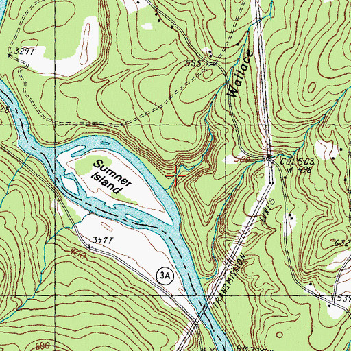 Topographic Map of Wallace Brook, NH
