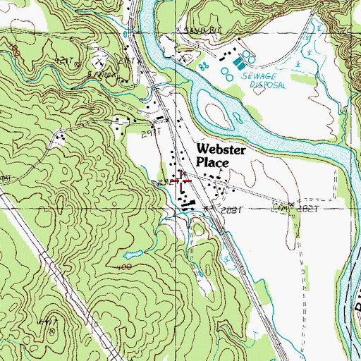 Topographic Map of Webster Place, NH