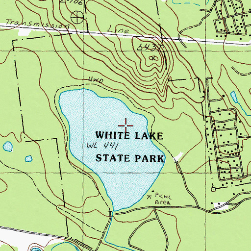 Topographic Map of White Lake State Park, NH