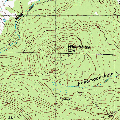 Topographic Map of Whitehouse Mountain, NH