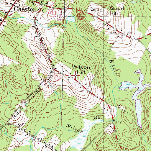 Topographic Map of Wilson Hill, NH