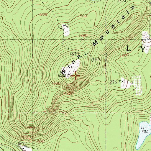 Topographic Map of Winn Mountain, NH