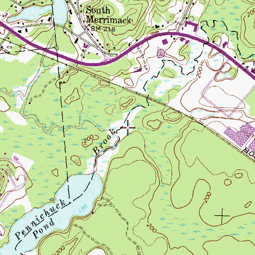 Topographic Map of Witches Brook, NH