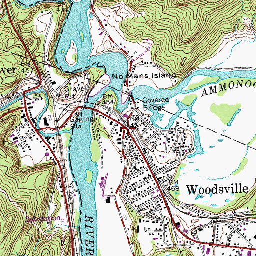 Topographic Map of Woodsville, NH