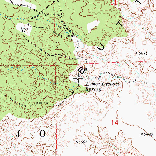 Topographic Map of Assan Dechali Spring, AZ