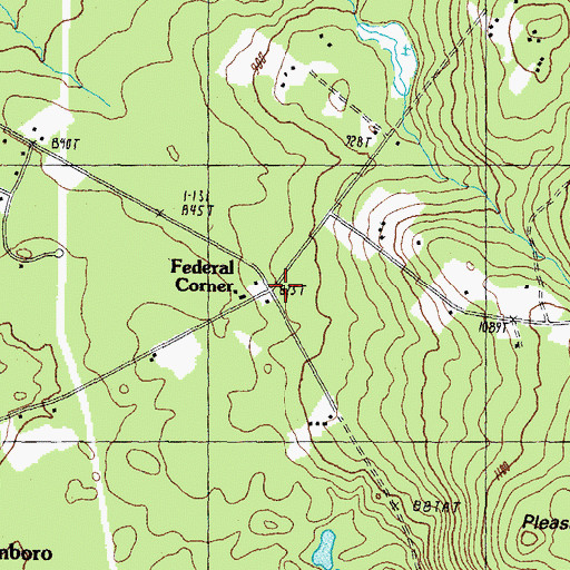 Topographic Map of Federal Corner, NH