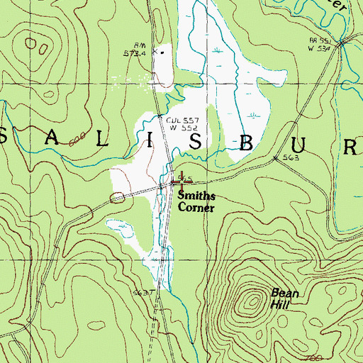 Topographic Map of Smiths Corner, NH