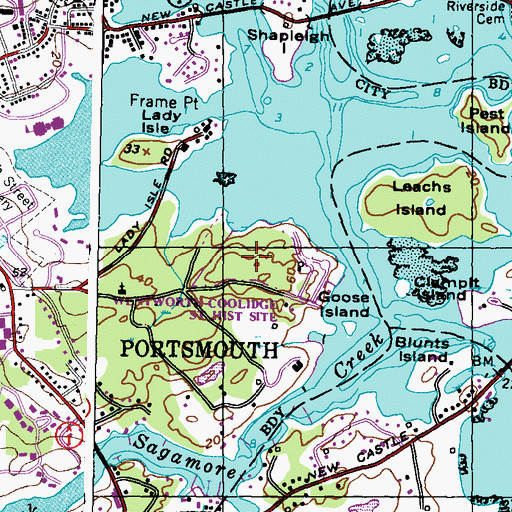 Topographic Map of Wentworth Coolidge State Historical Site, NH