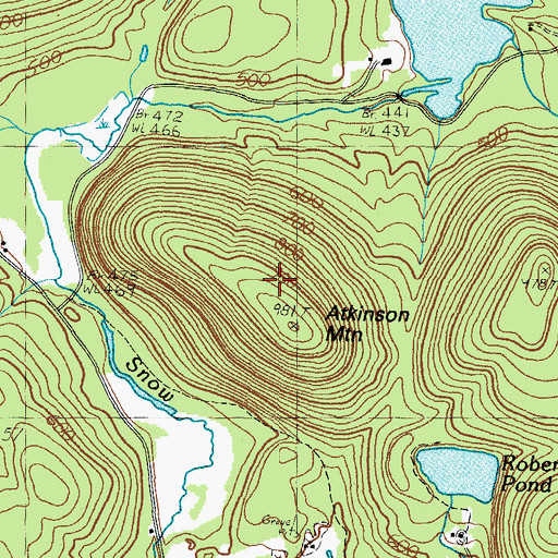 Topographic Map of Atkinson Mountain, NH