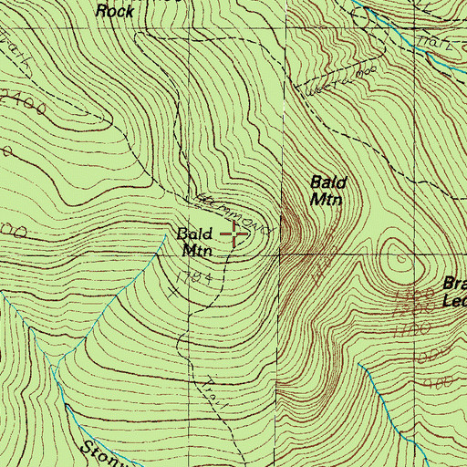 Topographic Map of Bald Mountain, NH