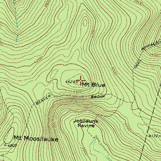 Topographic Map of Mount Blue, NH
