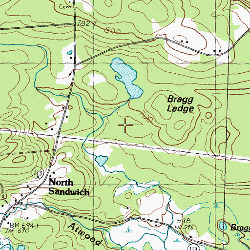 Topographic Map of Bragg Ledge, NH