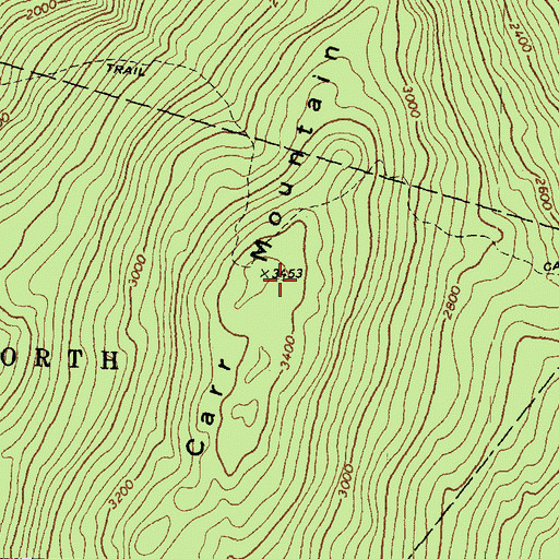 Topographic Map of Carr Mountain, NH