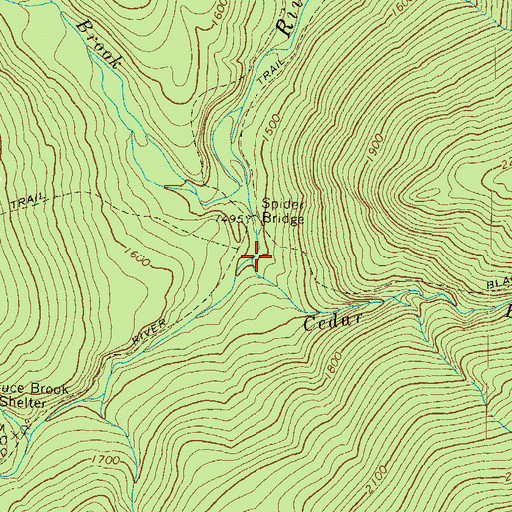 Topographic Map of Cedar Brook, NH