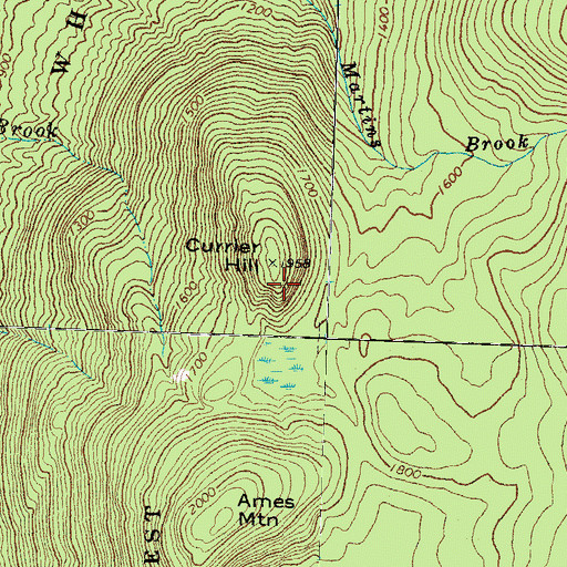 Topographic Map of Currier Hill, NH