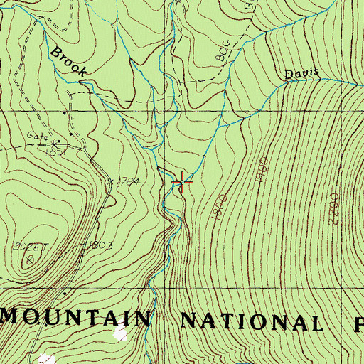 Topographic Map of Davis Brook, NH