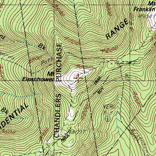 Topographic Map of Mount Eisenhower, NH