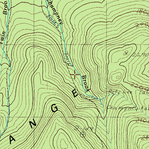 Topographic Map of Falls Trail, NH