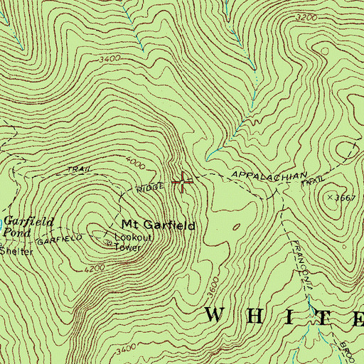 Topographic Map of Garfield Ridge Trail, NH