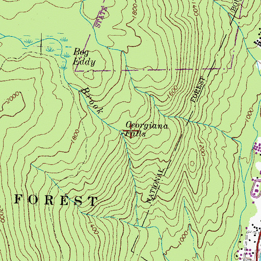 Topographic Map of Georgiana Falls, NH