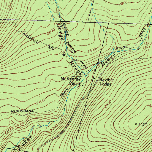 Topographic Map of Gorge Brook, NH
