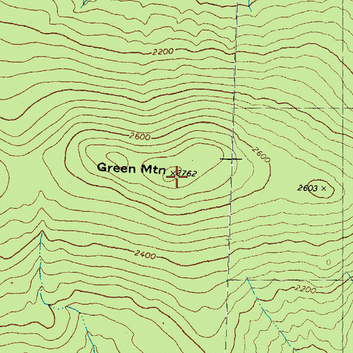 Topographic Map of Green Mountain, NH