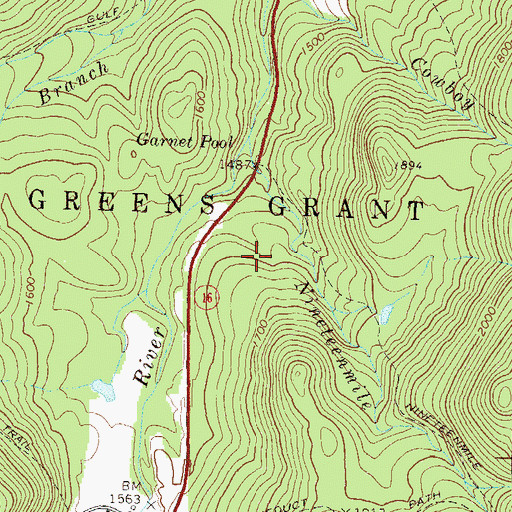 Topographic Map of Greens Grant, NH