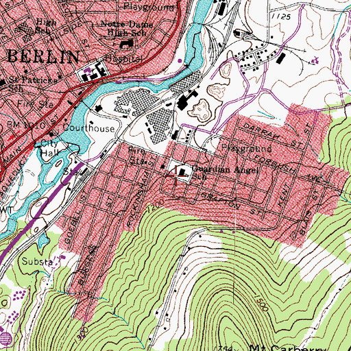 Topographic Map of Guardian Angel School, NH