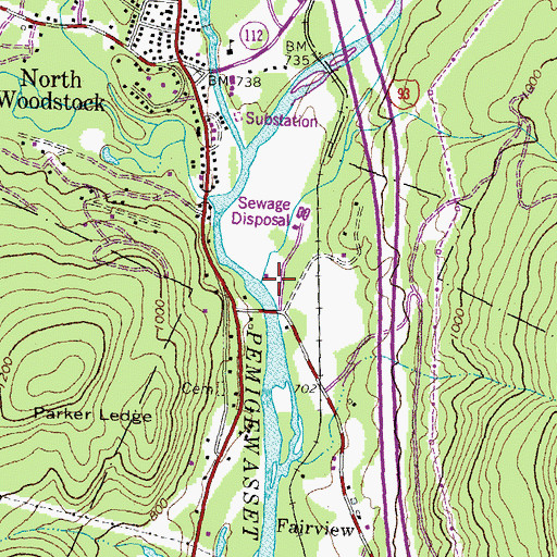 Topographic Map of Horner Brook, NH