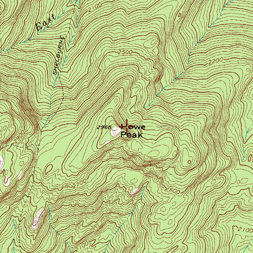 Topographic Map of Howe Peak, NH