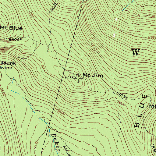 Topographic Map of Mount Jim, NH