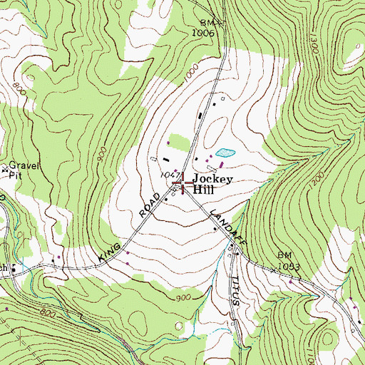 Topographic Map of Jockey Hill, NH