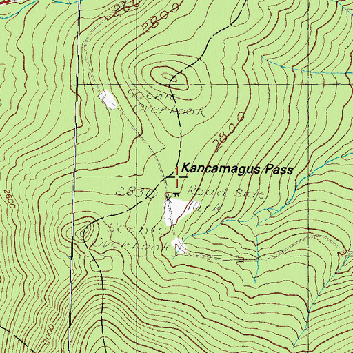 Topographic Map of Kancamagus Pass, NH