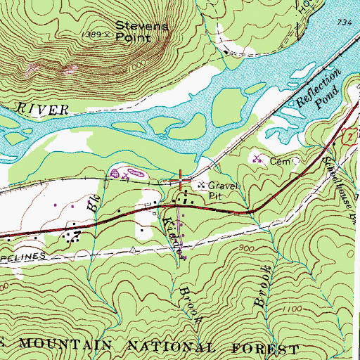 Topographic Map of Kidder Brook, NH