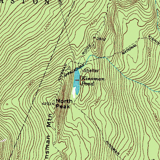 Topographic Map of Kinsman Pond, NH