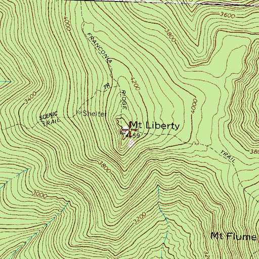 Topographic Map of Mount Liberty, NH