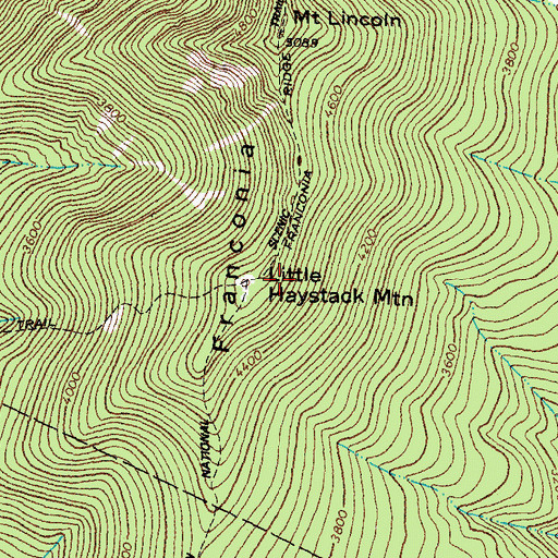 Topographic Map of Little Haystack Mountain, NH