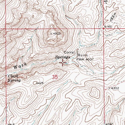 Topographic Map of North Fork Clark Wash, AZ