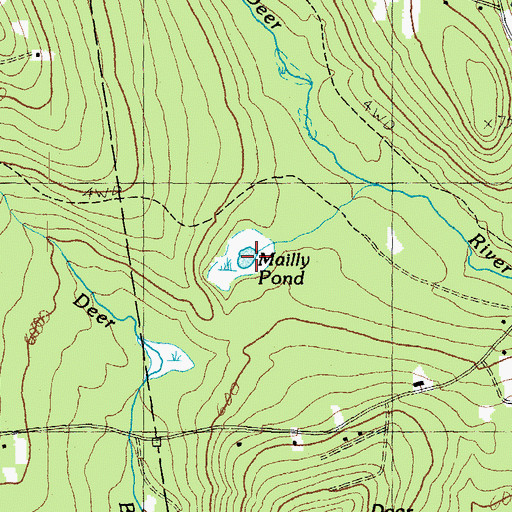 Topographic Map of Mailly Pond, NH