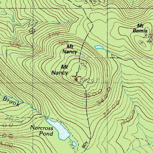 Topographic Map of Mount Nancy, NH