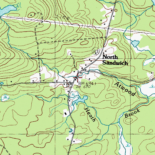Topographic Map of North Sandwich, NH