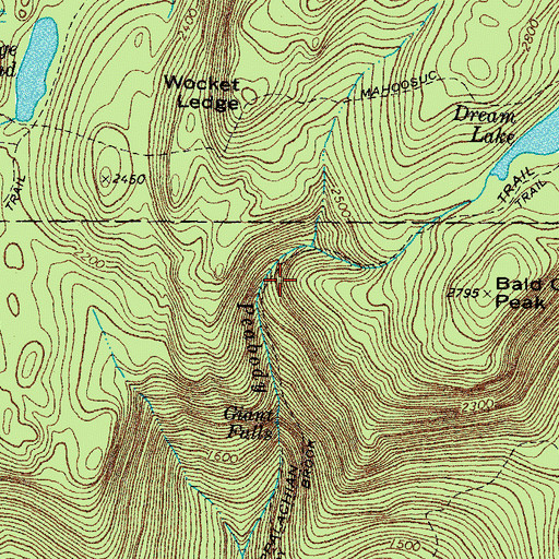 Topographic Map of Peabody Brook Trail, NH